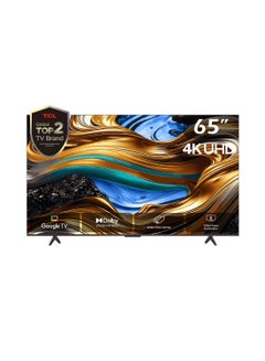 TCL Television 65 Inch Smart TV, Google TV, 4K UHD, 60Hz MEMC, 120Hz VRR, DLG 120Hz, Dolby Vision Atmos, HDR10+, DTS Virtual X, Wide Color Gamut, Slim & Unibody Brushed Titanium (2024) 65P755 Black  - Image 1