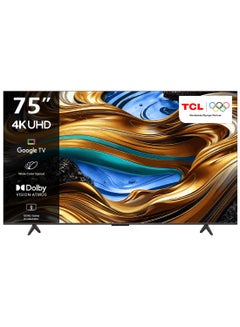 TCL Television 75 Inch Smart TV, Google TV, 4K UHD, 60Hz MEMC, 120Hz VRR, DLG 120Hz, Dolby Vision Atmos, HDR10+, DTS Virtual X, Wide Color Gamut, Slim & Unibody Brushed Titanium (2024) 75P755 Black 75P755 Black  - Image 1