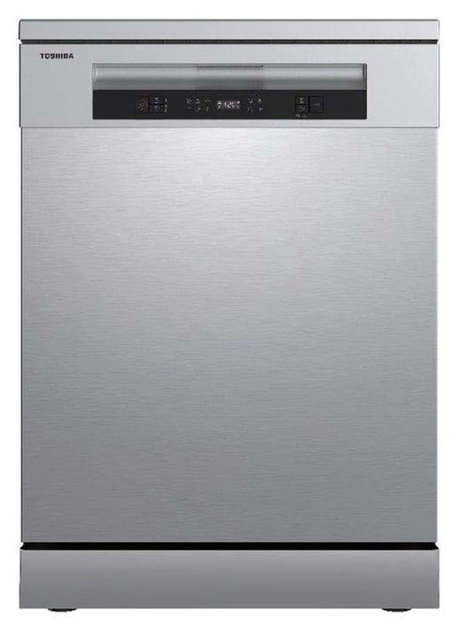 Toshiba Free Standing Dishwasher 14 Place Setting 6 Programs Silver 127 kW DW-14F5ME(S)-SA Silver - Image 1