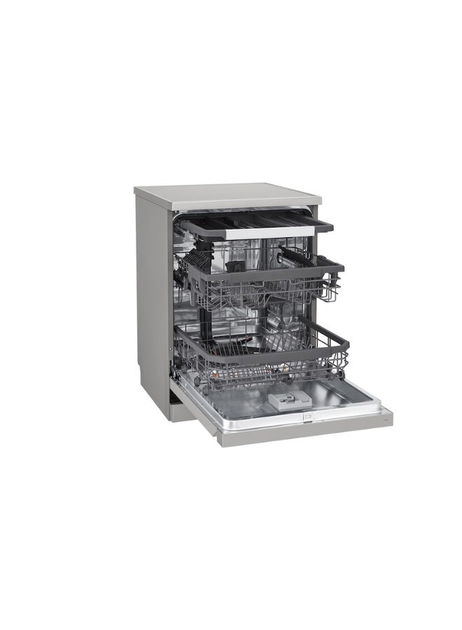 إل جي غسالة أطباق تتسع لـ ١٤ مكانًا، محرك عاكس مباشر، تقنية ThinQ، واي فاي، ٩٧ كيلو واط، موديل DFC435FP، فضية اللون 97 kW DFC435FP - Image 4