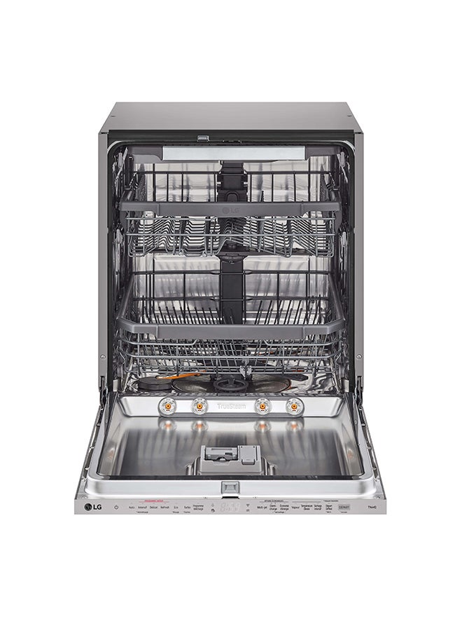إل جي - BuiltIn Dishwasher 14 Place Setting Inverter Direct Drive Smart ThinQ WiFi Noble Steel 97 kW DBC435TSL Noble Steel - Image 1