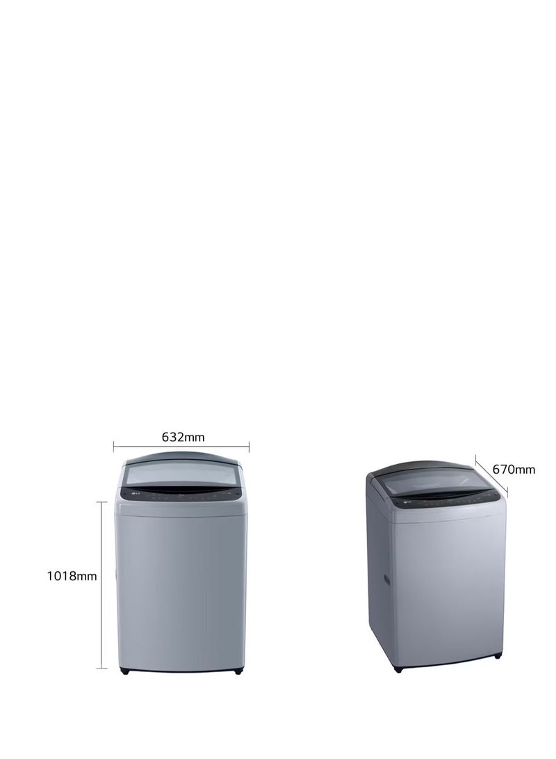 LG - Washing Machine 19 kg Top Loading Smart Diagnosis Inverter Direct Drive 6 Motion LED Display T19H3SDHTG Silver - Image 1