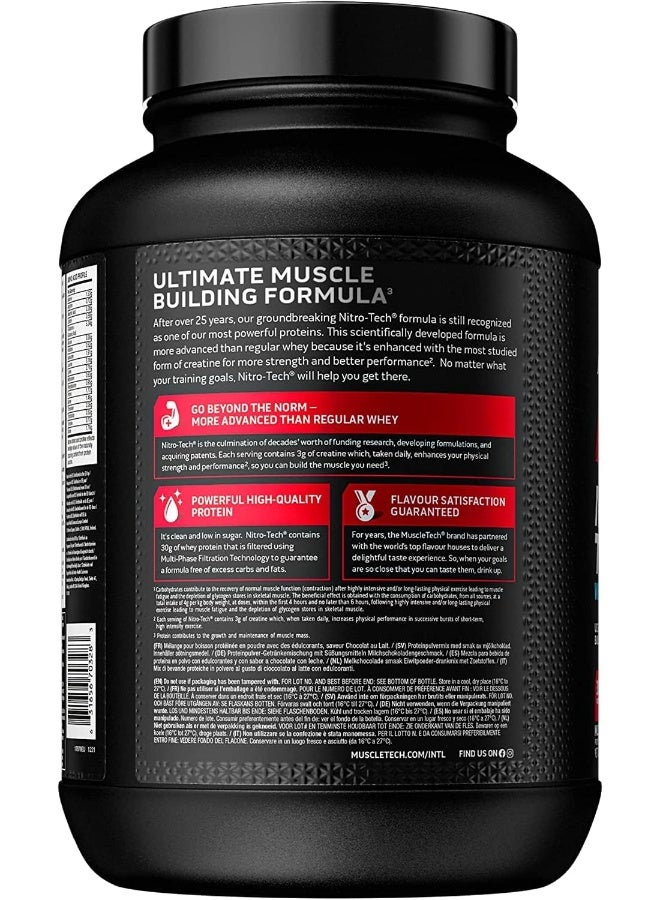 NitroTech Whey Protein Ultimate Muscle Building Formula Increase strength & Performance Milk Chocolate 4Lbs