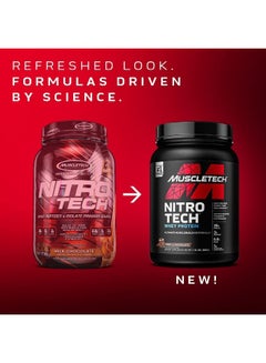 ماسل تيك NitroTech Whey Protein Ultimate Muscle Building Formula Increase strength & Performance Milk Chocolate 4Lbs  - Image 4