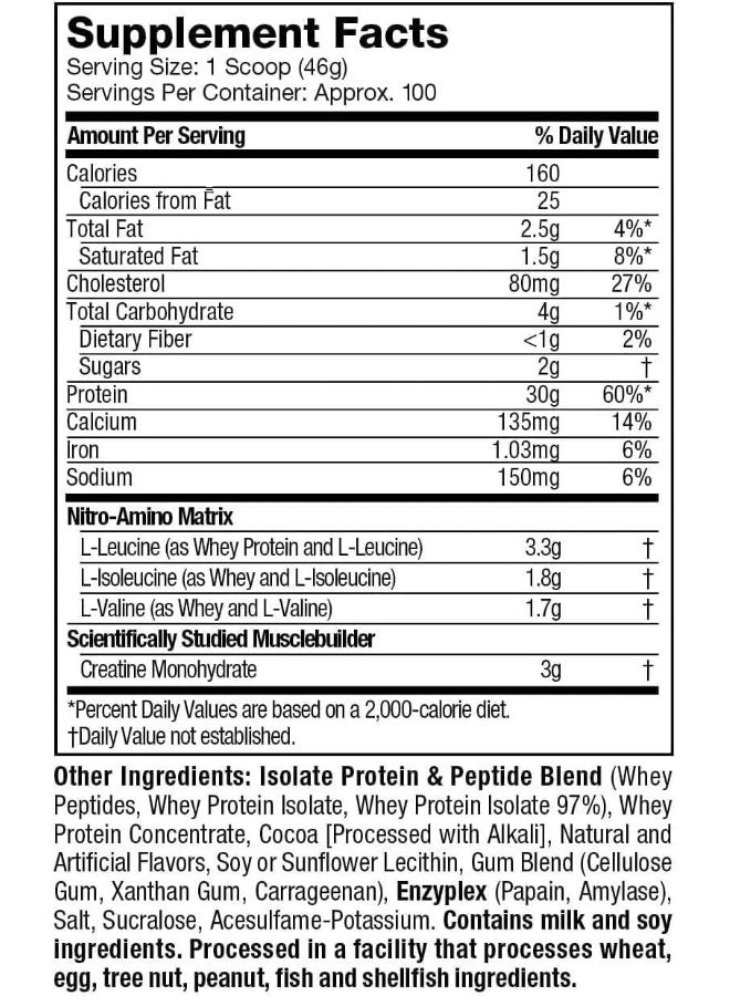 ماسل تيك - Nitrotech Perf Milk Chocolate 10 Lbs - Image 1