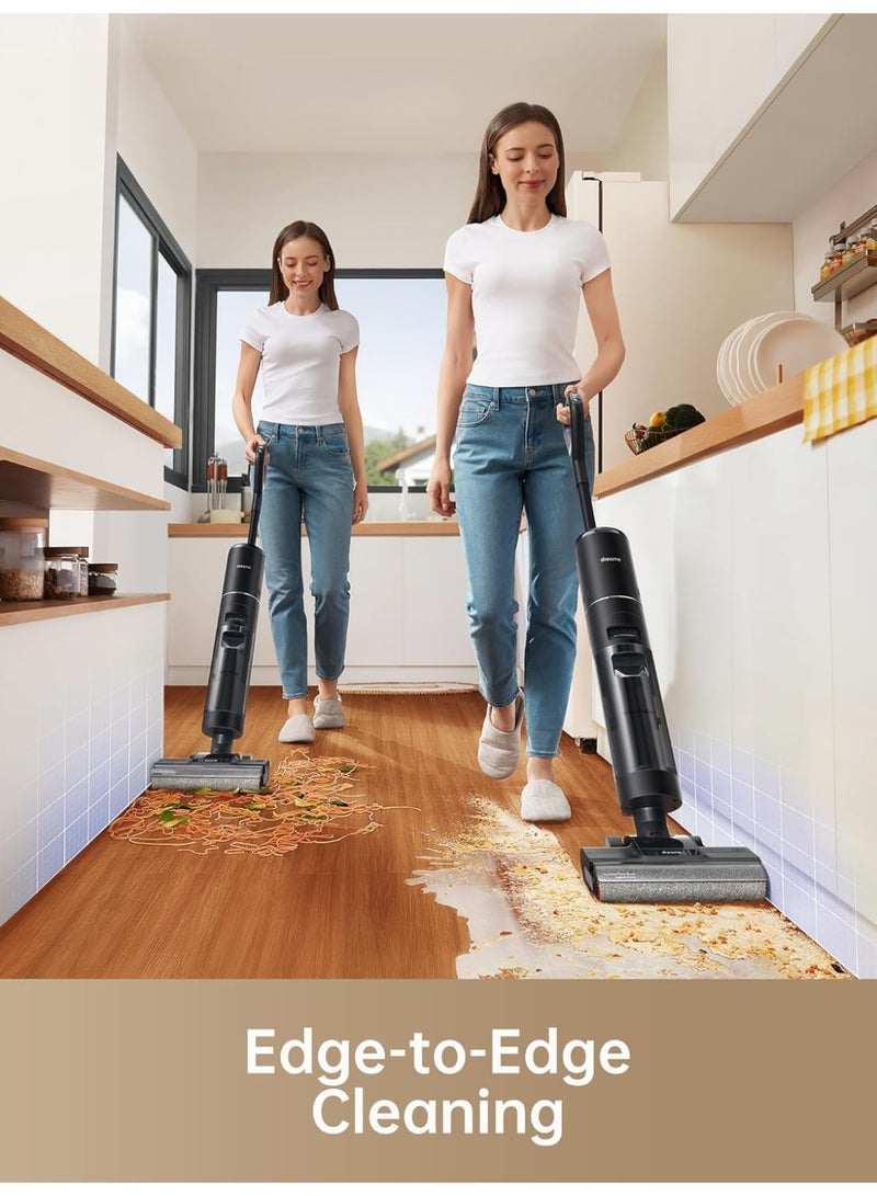 Dreame - Dreame H12 PRO Wet Dry Vacuum Cleaner, Dual-Edge Cleaning Smart Floor Cleaner Cordless Vacuum and Mop, One-Step Hot Air Dryingfor Hard Floors 900 ml 300 W H12-PRO Black - Image 1