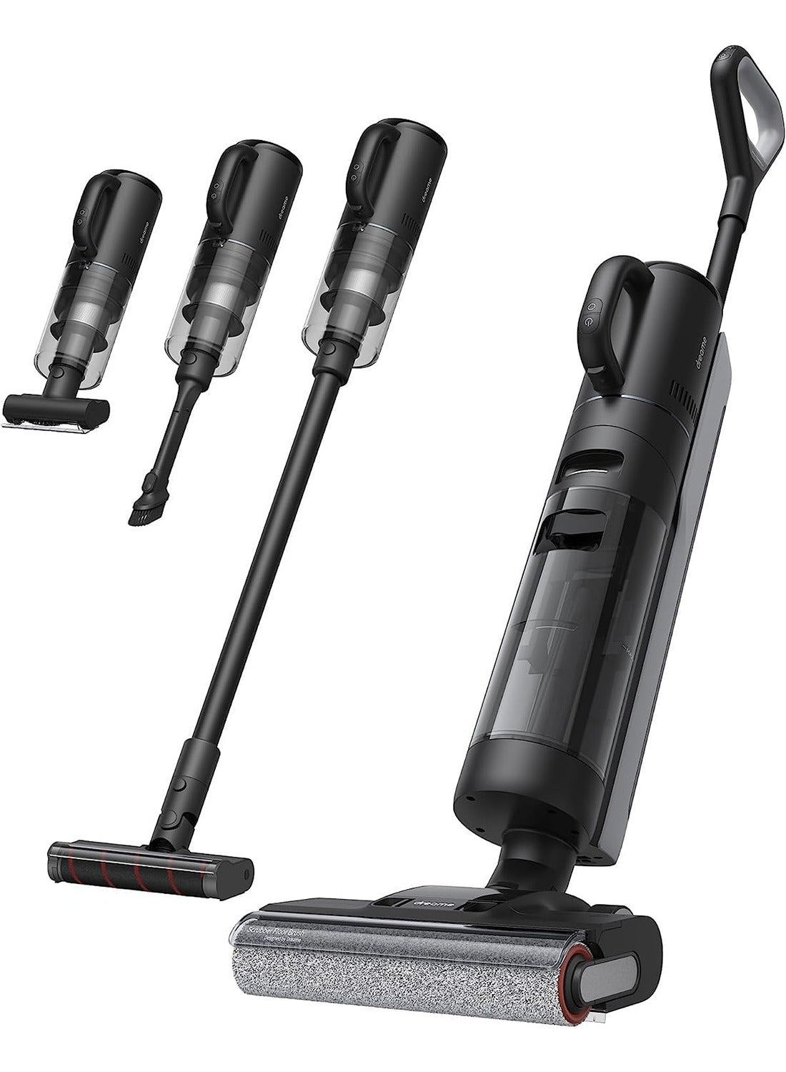 Dreame Dreame H12 Dual Smart Wet Dry Upright Vacuum cleaner, Floor Cleaner Mop Combo 4-in-1 Cordless Stick Vacuum for Multi-Surface, One-Step Self Cleaning with Hot Air Drying 350 ml 300 W H12 Dual Black 