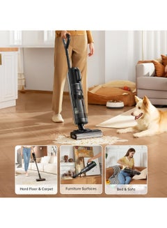 Dreame Dreame H12 Dual Smart Wet Dry Upright Vacuum cleaner, Floor Cleaner Mop Combo 4-in-1 Cordless Stick Vacuum for Multi-Surface, One-Step Self Cleaning with Hot Air Drying 350 ml 300 W H12-DUAL Black  - Image 5