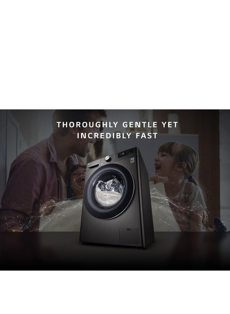 LG - Washing Machine Vivace  Front Load 8 kg AI DD Technology Steam Wi-Fi F4R5TYG2T Silver - Image 1