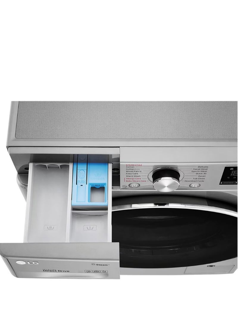 LG - Washing Machine Vivace  Front Load 8 kg AI DD Technology Steam Wi-Fi F4R5TYG2T Silver - Image 1
