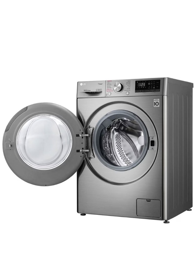إل جي Washing Machine Vivace  Front Load 9 kg AI DD technology Steam Wi-Fi F4R5VYG2T Silver - Image 2