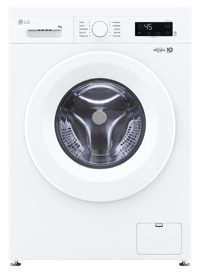 LG 8 Kg Front Load Washing Machine 1200 RPM Inverter Direct Drive F2Y1TYP3W White - Image 1