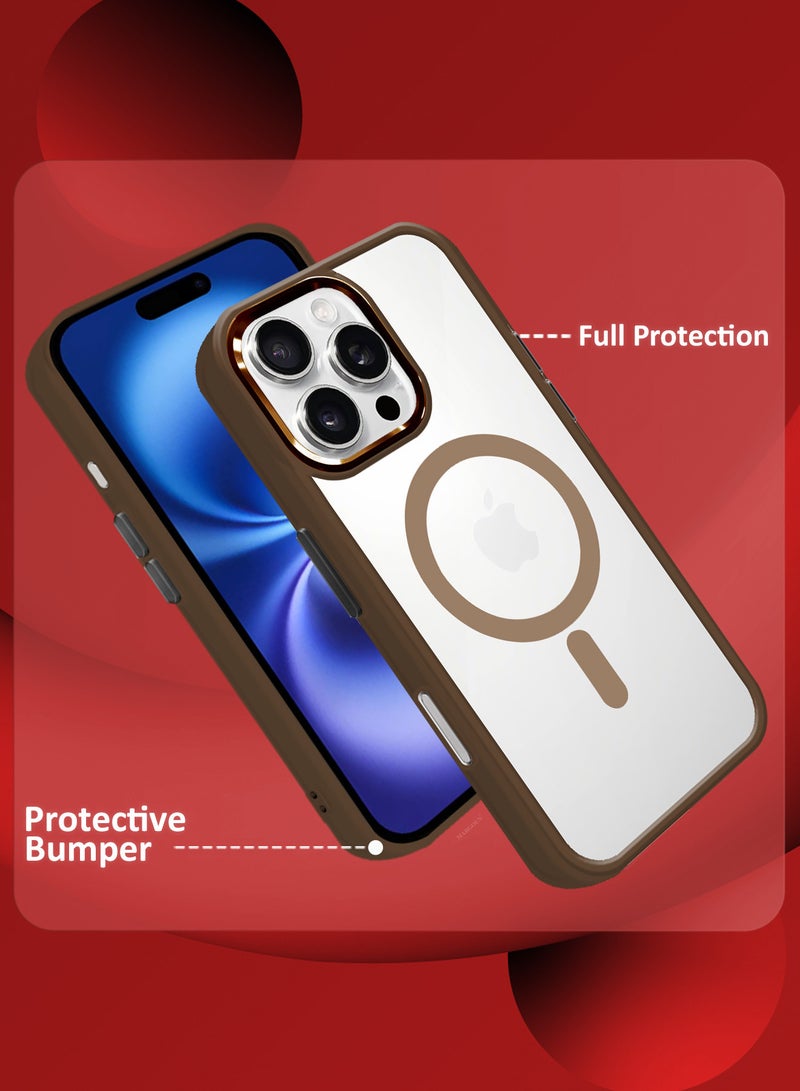 مارجون ( for iPhone 16 Pro Max ) 3 Pack, Clear Case and 2 Screen Protectors Compatible with MagSafe Military-Grade Protection Classic Cover Desert - Image 2