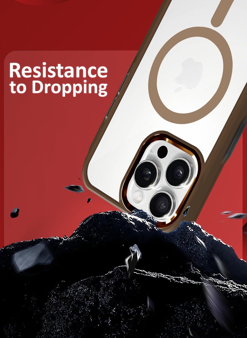 مارجون ( for iPhone 16 Pro Max ) 3 Pack, Clear Case and 2 Screen Protectors Compatible with MagSafe Military-Grade Protection Classic Cover Desert - Image 3