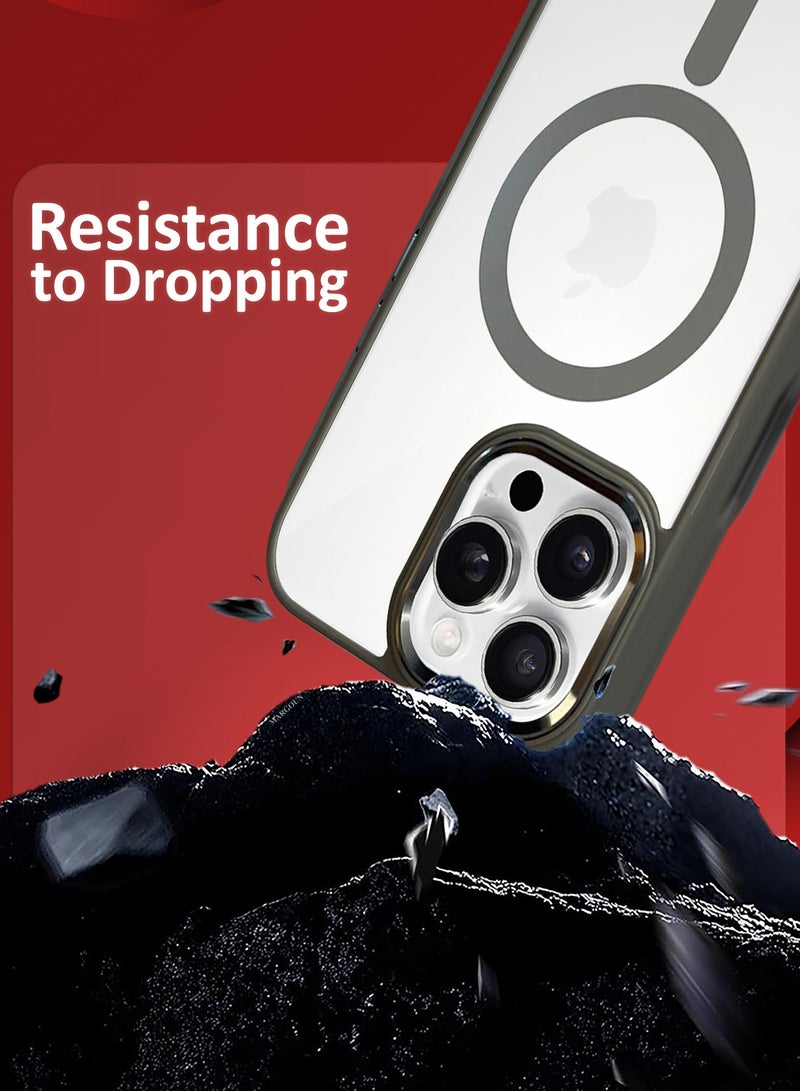 مارجون ( for iPhone 16 Pro Max ) 3 Pack, Clear Case and 2 Screen Protectors Compatible with MagSafe Military-Grade Protection Classic Cover Natural - Image 3