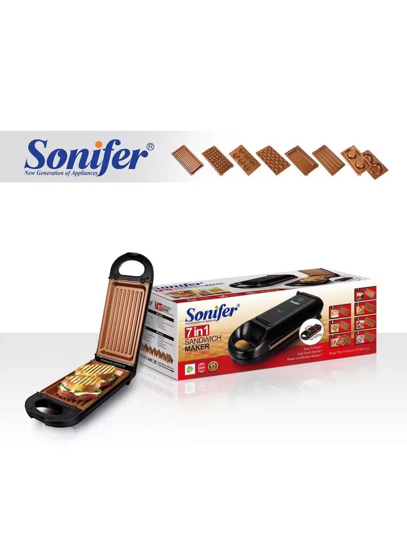 Sonifer Sandwich Maker 7-in-1 800W - sf-6093 800 W sf-6093 black - pnsku/N70118838V/45/_/1728881282/fdd96199-d491-4d05-ae0f-b671658323f6