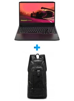Lenovo Ideapad Laptop With 15.6 Inch FHD /Ryzen 7 5800H /16 GB Ram /512 GB SSD/ 6 GB Geforce Rtx 3060 /Windows 11 /English Shadow Black With Casual Leather Laptop Backpack Black English Shadow Black  - Image 1