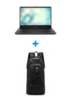 إتش بي 15-Dw3170Nia Laptop With 15.6 Inch FHD /Core I7-1165G7 /8 GB Ram /512 GB SSD/ Geforce Mx450 /Free Dos English/Arabic Jet Black With Casual Leather Laptop Backpack Black English/Arabic Jet Black  - Image 1
