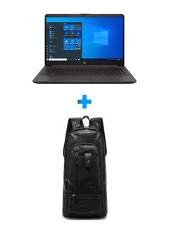 إتش بي Notebook Pc 250 G8 Laptop With 15.6 Inch HD /Core I3 1115G4 /4 GB Ram /1 Tb HDD /Intel UHD/ Windows 10 Home /English Black With Casual Leather Laptop Backpack Black English Black  - Image 1