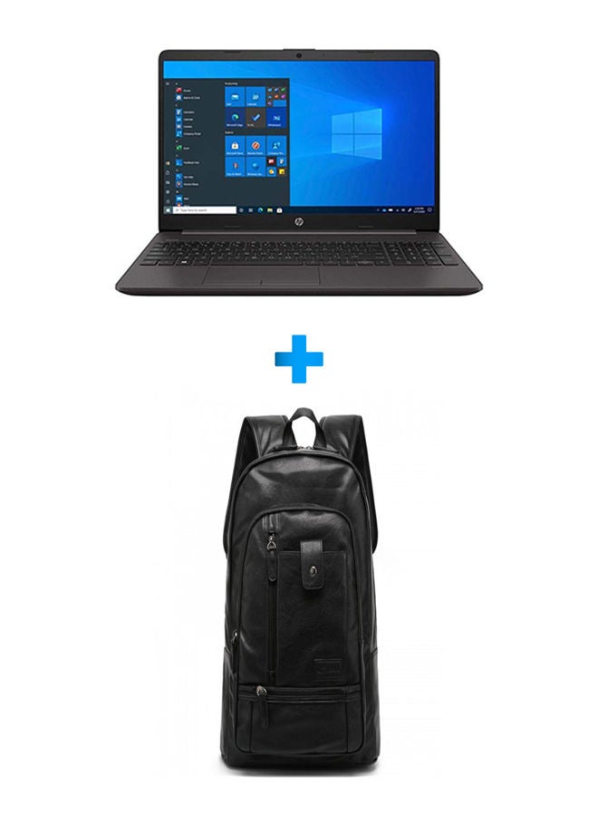 HP Notebook Pc 250 G8 Laptop With 15.6 Inch HD /Core I3 1115G4 /4 GB Ram /1 Tb HDD /Intel UHD/ Windows 10 Home /English Black With Casual Leather Laptop Backpack Black English Black  - Image 1