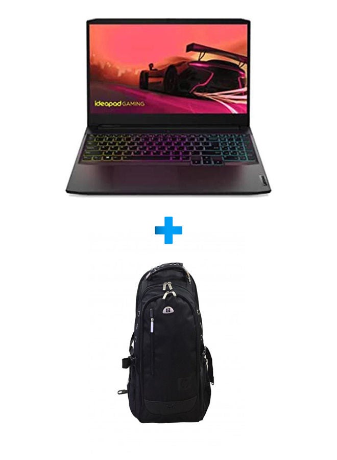 Lenovo Ideapad Gaming 3 Laptop With 15.6 Inch FHD /Core I7-11370H /16 GB Ram /1.256 GB SSD+Hdd (Hybrid)/ 4 GB Geforce Rtx 3050/ Free Dos /English/Arabic Black With HP Laptop Bags 1418 Backpack Black English/Arabic Black  - Image 1