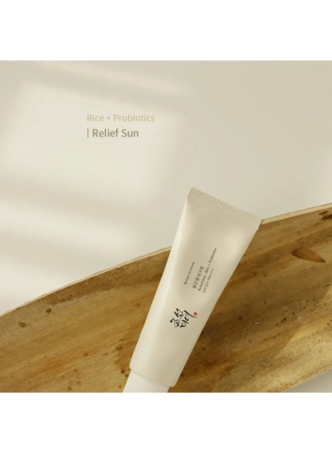 Beauty of Joseon - Timeless Glow: Beauty of Joseon’s Daily Routine -Relief Sun Rice + Probiotics, Glow Serum Propolis+Niacinamide, Ginseng Essence Water, Radiance Cleansing Balm, with Facial Massage Roller, (50ml+30ml+150ml+100ml) 330ml - Image 1