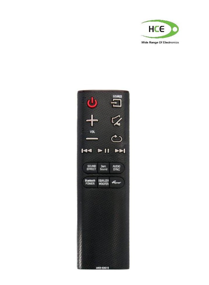 أتش سي إي - New Replacement Remote Control fit for Samsung Curved Soundbar HW-H7500 HW-H7501 HW-H7500/ZN HW-H7501/ZN HWH7500 HWH7501 HWH7500/ZN HWH7501/ZN Black - Image 1