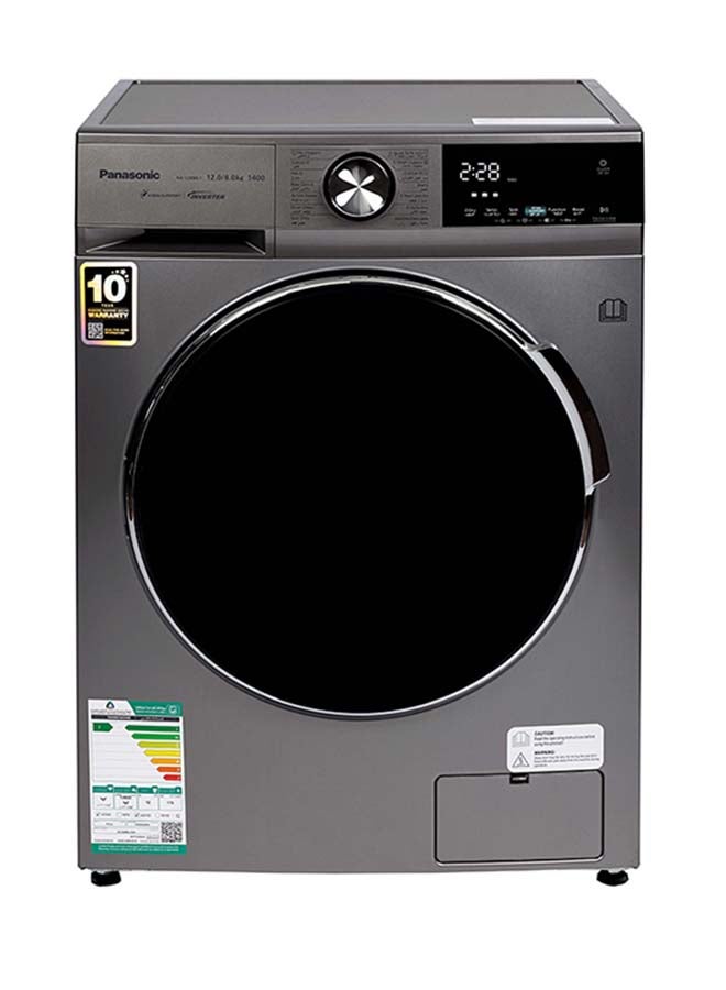 باناسونيك Front Load Washer  Dryer 12/8 Kg Inverter Steam Hygiene Silver 178 kW NA-S24ML1LSA Silver  - Image 2