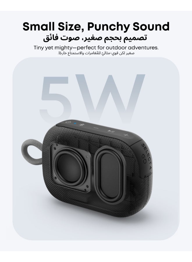 Soundcore Select 4 Go Ultra Portable Bluetooth Speaker by Anker, 20H Playtime, IP67 Waterproof and Dustproof, Floatable, Customisable Pro EQ, Wireless Stereo Pairing, Ideal for Home, Outdoors, Hiking Black - Image 3