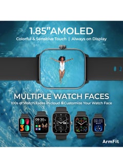 ArmFit GTX Amoled AI Smart Watch for Men Women Android iPhone with Alexa Built-in & Bluetooth Call Fitness Tracker with IP68 Waterproof, 100+ Sports, Heart Rate SpO2 Monitor Black  - Image 3