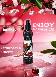 إنجوي Enjoy Strawberry & Cherry Massage Oil 175ml  - Image 2