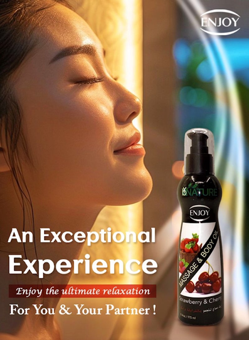 ENJOY Enjoy Strawberry & Cherry Massage Oil 175ml  - Image 4