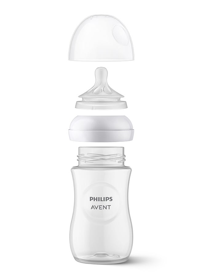 Philips Avent Natural Baby Bottle With Natural Response, Pink, 260ml, 1m+, 4 Pieces - Image 2