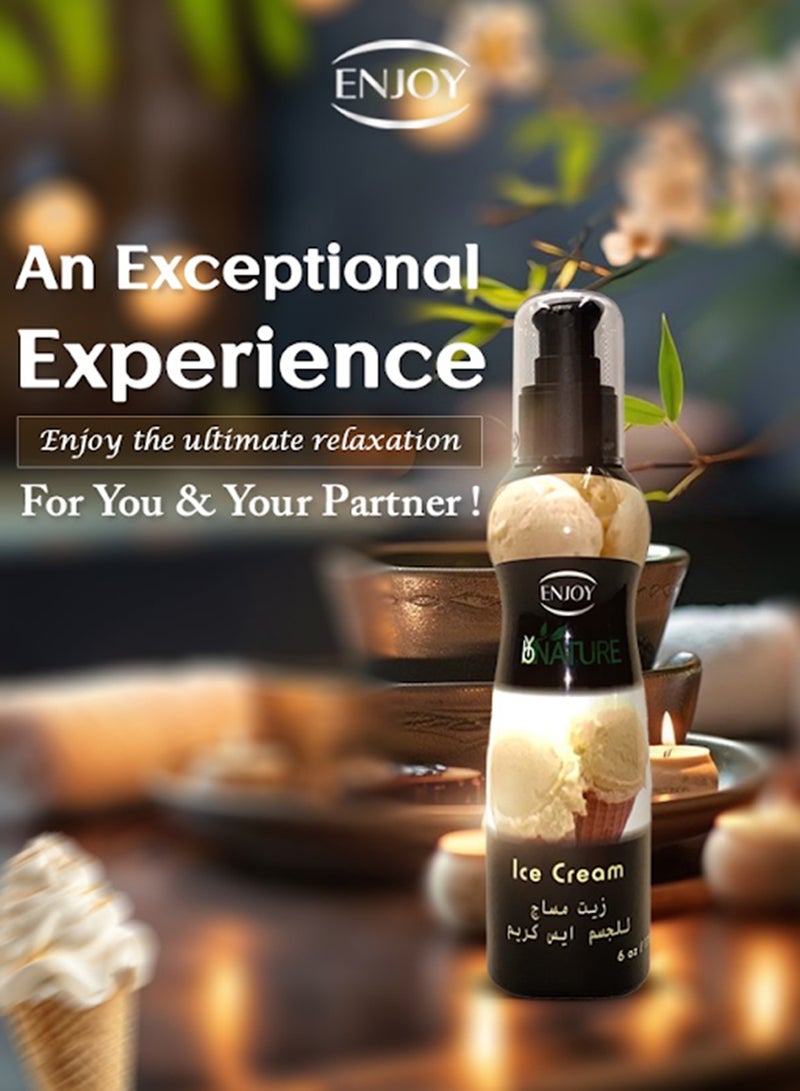 إنجوي زيت تدليك آيس كريم – 175 مل – قوام حريري ورائحة حلوة لتدليك الجسم المريح – تركيبة غير دهنية - Image 3
