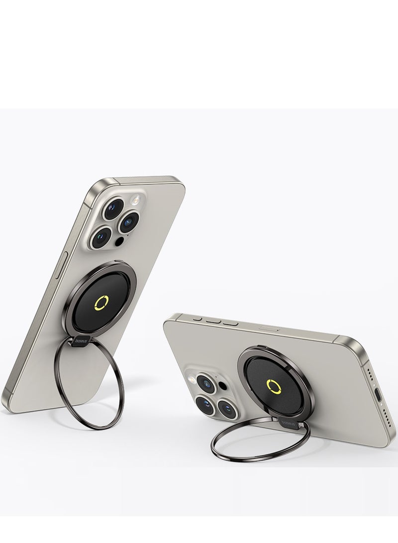 بيسوس - Magnetic Phone Ring Holder for MagSafe – Slim Magnet Ring Grip, Adjustable 360-Degree Rotation, Secure Finger Phone Stand, Lightweight & Portable Design, Ideal for Hands-Free Use, Compatible with iPhone 16/15/14/13/12/11 Pro Max/Mini, Perfect MagSafe Accessories for Enhanced Grip Magnetic Ring II- Black - Image 1