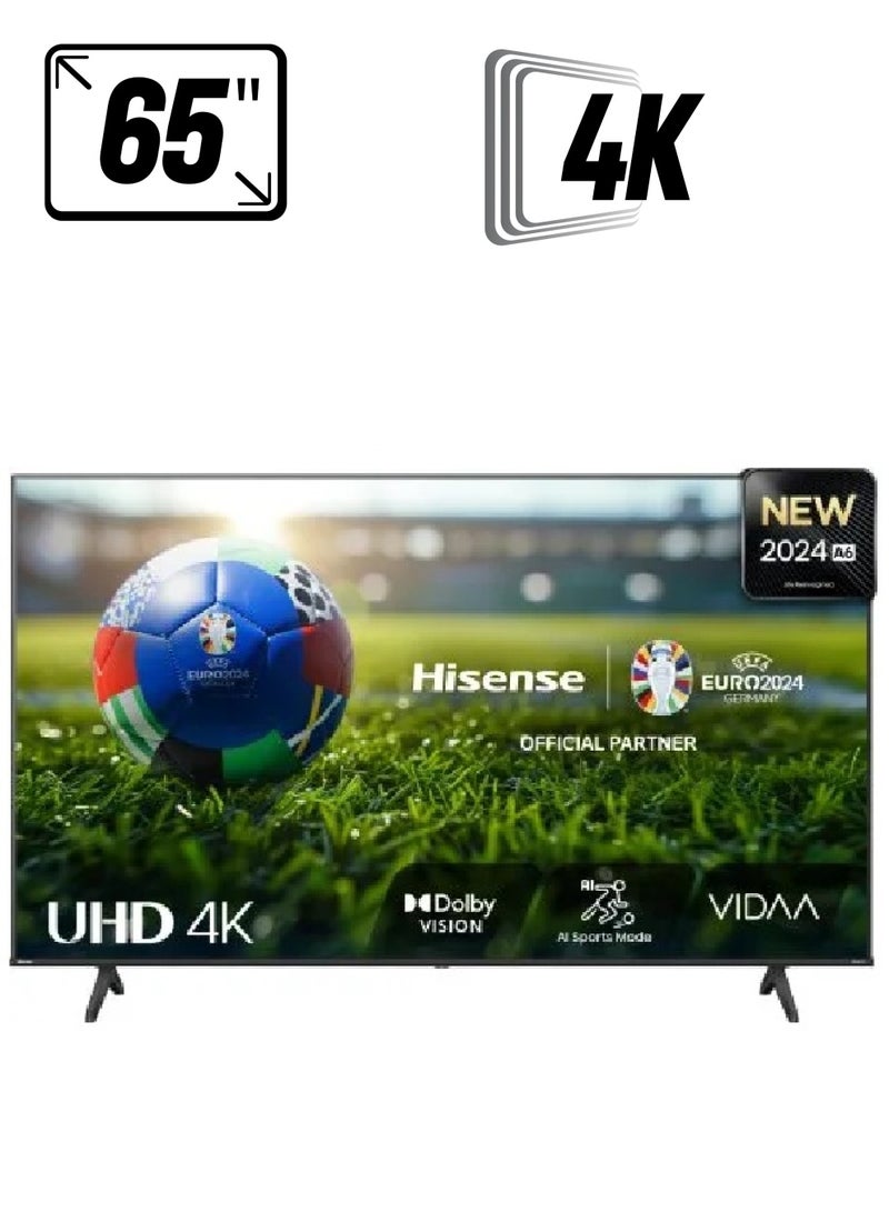 هايسنس - Hisense, 65 inch, 4K Smart Tv, UHD, 60Hz 65A6N Black - Image 1