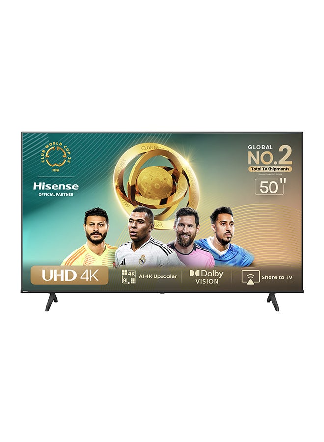 Hisense Hisense, 50 inch, 4K Smart TV, UHD, 60Hz 50A6N Black 