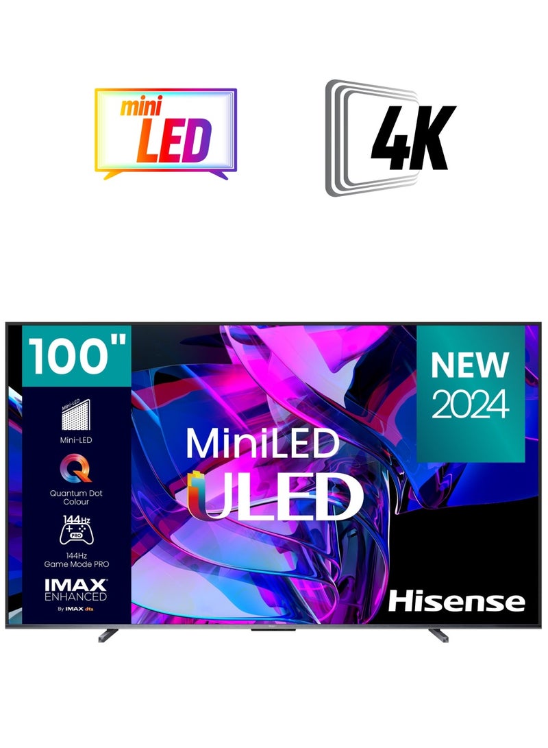 Hisense Hisense, 100 inch,  4K Smart TV,  Mini-LED, 120Hz 100U7K Black 