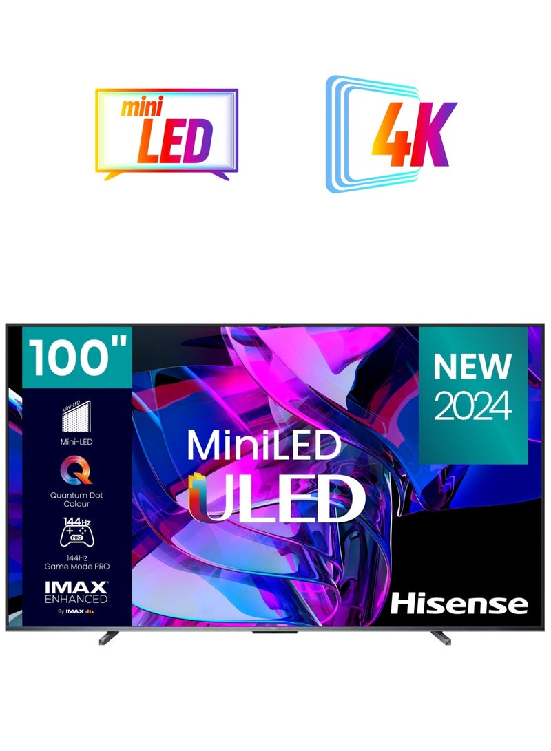 Hisense Hisense, 100 inch,  4K Smart TV,  Mini-LED, 120Hz 100U7K Black 