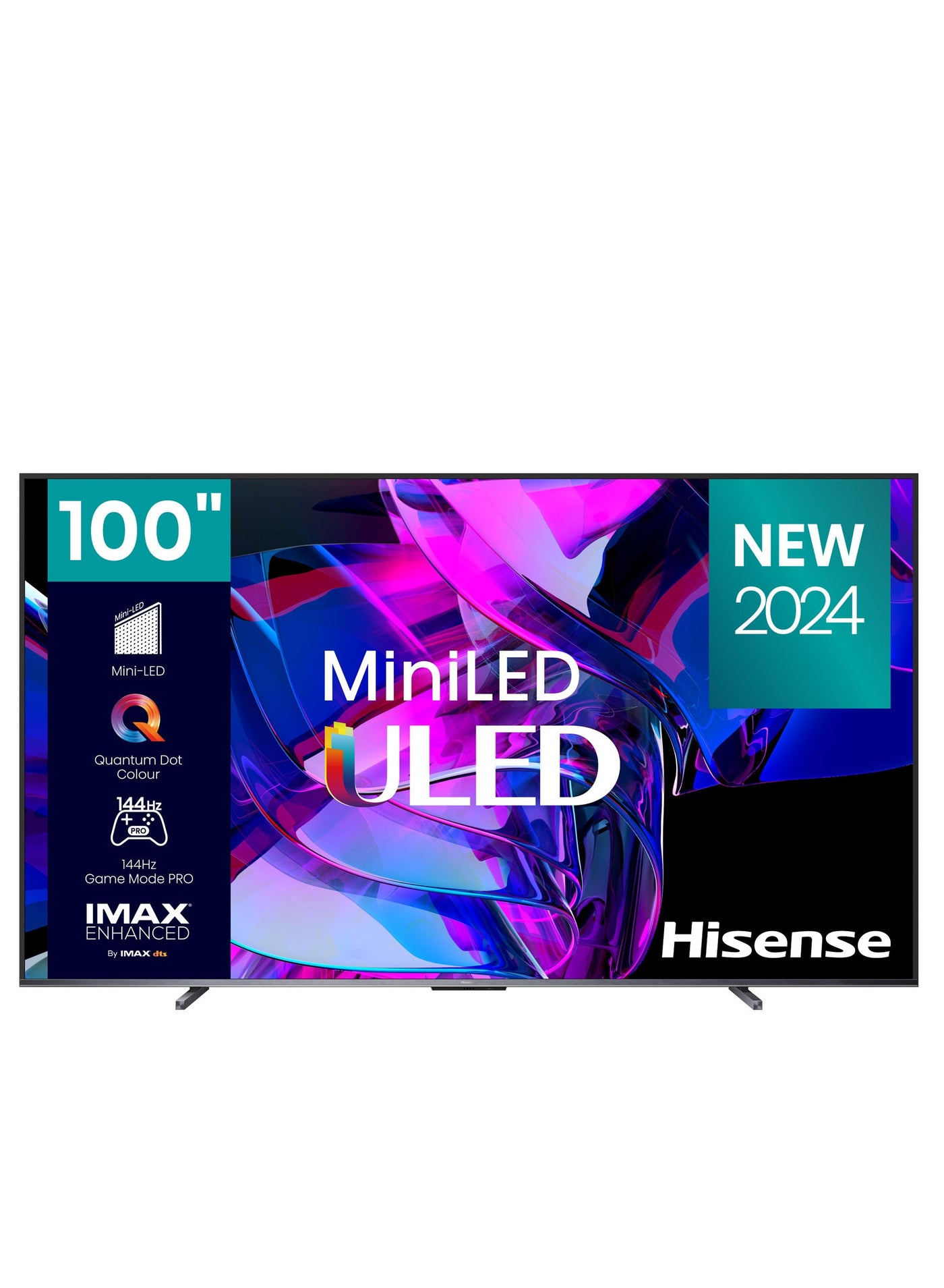 Hisense, 100 inch,  4K Smart TV,  Mini-LED, 120Hz 100U7K Black