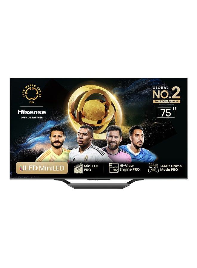 Hisense 75 Inch Class U7 Series Mini-LED ULED 4K UHD | VIDAA OS TV | QLED | Native 144Hz | Motion Rate 480 | Full Array | Game Mode Pro | (2024 Model) - 75U7N Black  - Image 1
