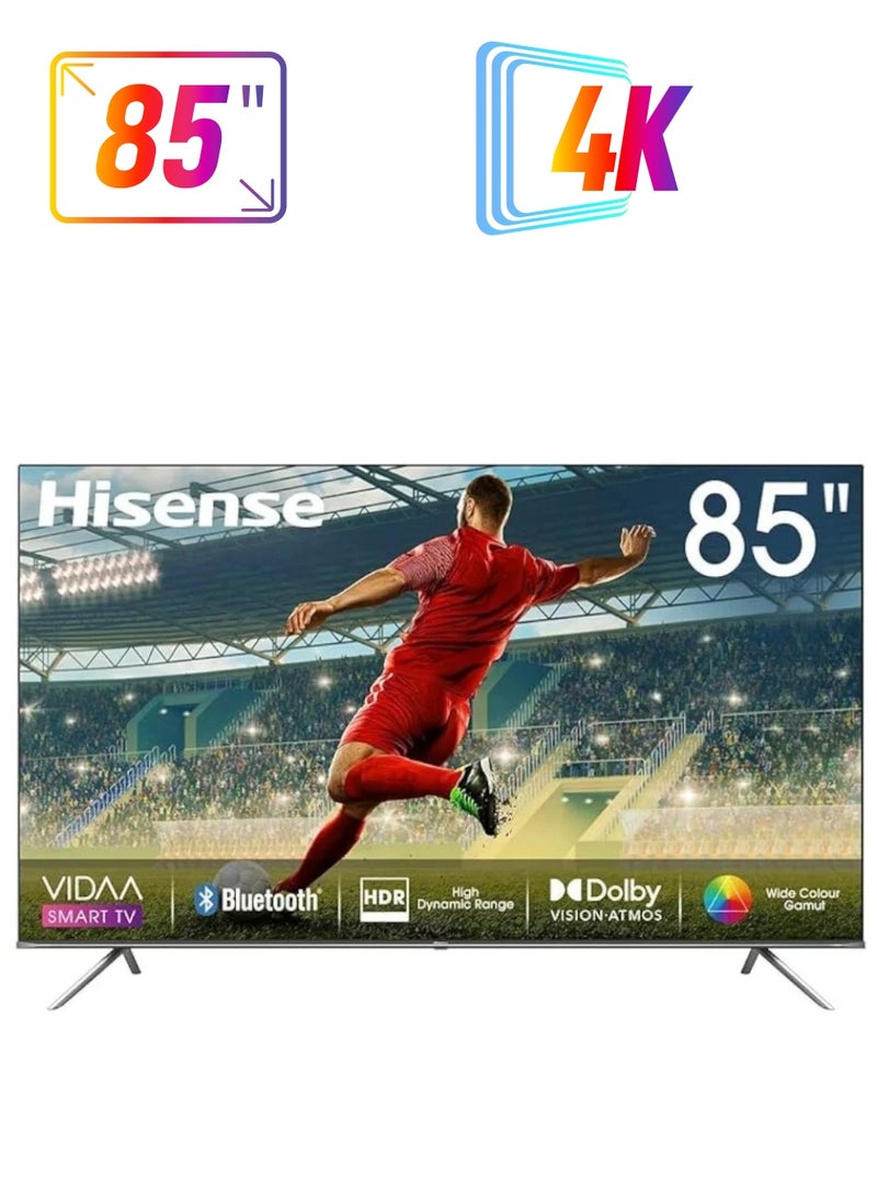 Hisense - 85 Inch Smart TV 4K UHD | Dolby Vision | Natural Colour Enhancer | VIDAA U5 OS | 60 HZ | Youtube | Netflix | Disney+ | Freeview Play | WiFi - 85A6N Black - Image 1