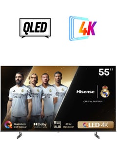 55 Inch 4K QLED Smart TV | Quantum Dot Colour | VIDAA System | Dolby Atmos | Smooth Motion | AI Picture | Voice Control | Smart Home Ready | (2024) Model - 55Q6N Black