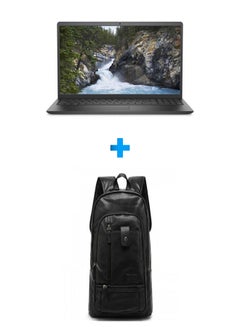 ديل Vostro 3520-6 Laptop With 15.6 Inch FHD /Core I5-1235U /8 GB Ram /512 GB SSD /2 GB Geforce Mx550 /Windows 11 English Black With Casual Leather Laptop Backpack Black English Black  - Image 1