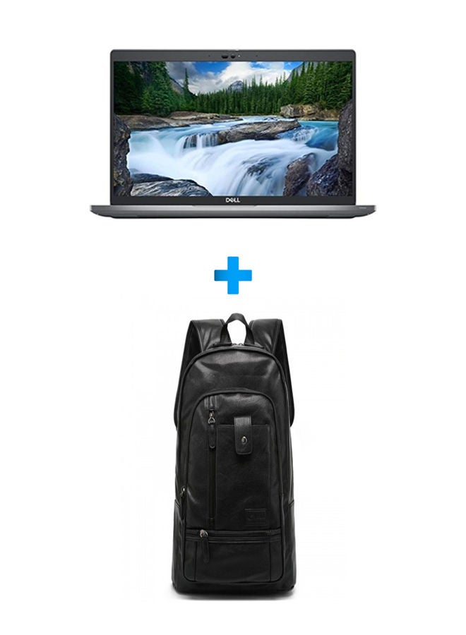 Latitude 5430 Laptop With 14 Inch FHD /Core I5-1235U/ 8 GB Ram/ 256 GB SSD /Intel Iris Xe/ Windows 10 Pro/ English Grey With Casual Leather Laptop Backpack Black English Grey