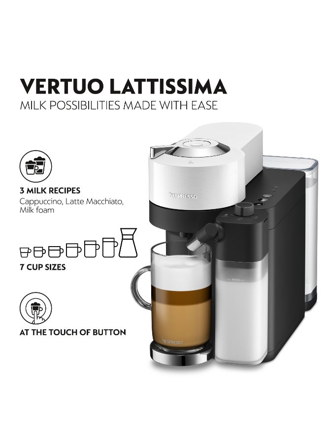 Nespresso Vertuo Lattissima GDV5 Capsule Coffee Machine, Automatic Milk System for Cappuccino And Latte, Brews 7 Cup Sizes for Black Coffee, 1.6 L 1500 W GDV5-GB-WH-NE White - Image 2