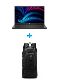 ديل Latitude 3520 Laptop With 15.6 Inch Hd /Core I5-1135G7/ 8 GB Ram /256 GB SSD/ Intel Iris Xe /Free Dos/ English/Arabic Black With Casual Leather Laptop Backpack Black English/Arabic Black  - Image 1