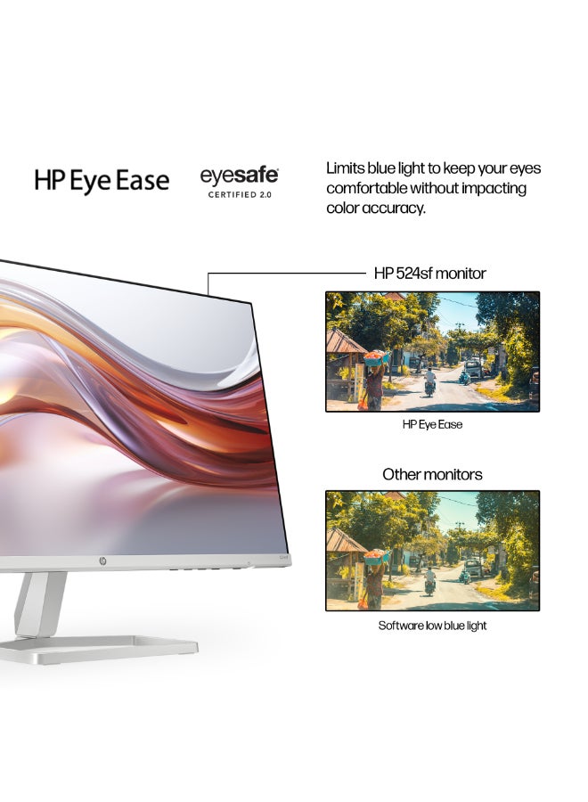 HP - Series 5 524SF Monitor, 23.8″ FHD IPS Display, 100Hz Refresh Rate, 5ms (GtG with Overdrive) Response Time, Tilt Adjustable, 16.7m Color Support, Anti-glare; HP Eye Ease, Black Black - Image 1