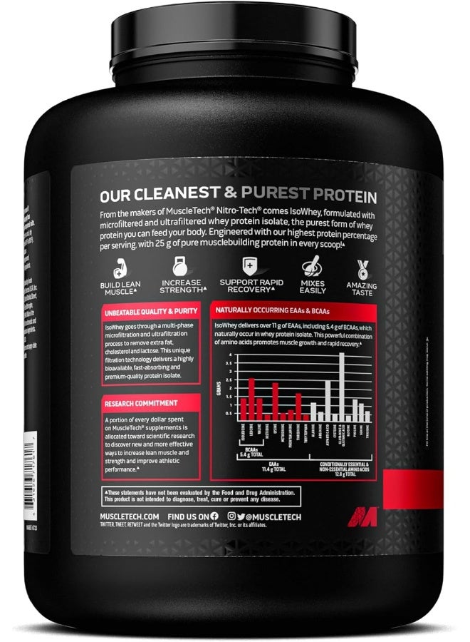 MuscleTech Isowhey 100% Whey Protein Isolate Dietary Supplement In Vanilla Flavor 5 Lbs 227 Kg  - Image 3