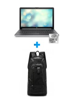 إتش بي 15-Dw3088Ne Laptop With 15.6 Inch FHD /Core I5-1135G7 /8 GB Ram /512 GB SSD /Geforce Mx350/ Free Dos/ English/Arabic Silver With Casual Leather Laptop Backpack Black English/Arabic Silver  - Image 1